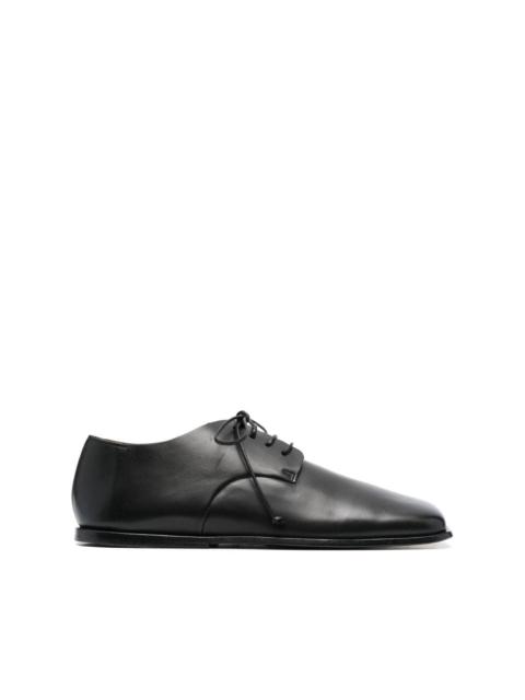 leather square toe derby shoes