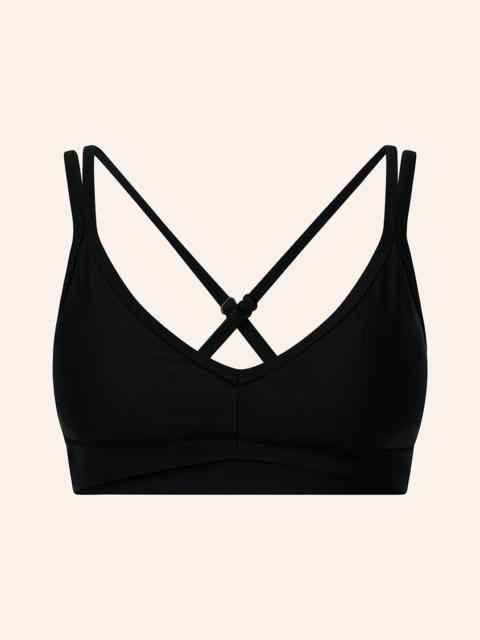 P.E NATION PARAMOUNT SPORTS BRA IN BLACK SHINE