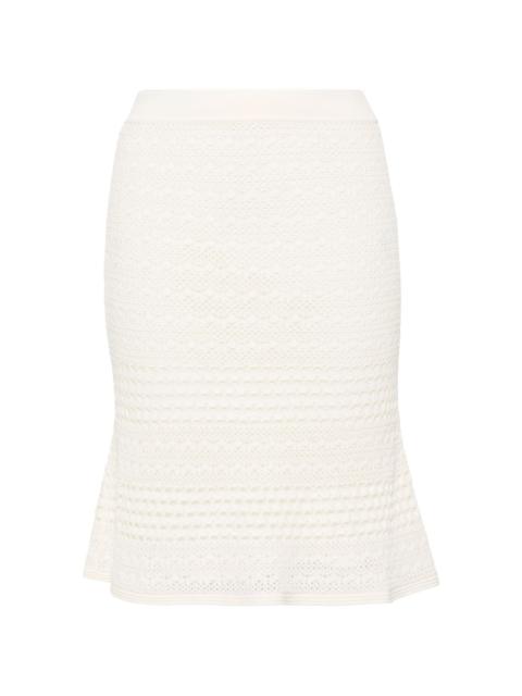 knee-length layered skirt