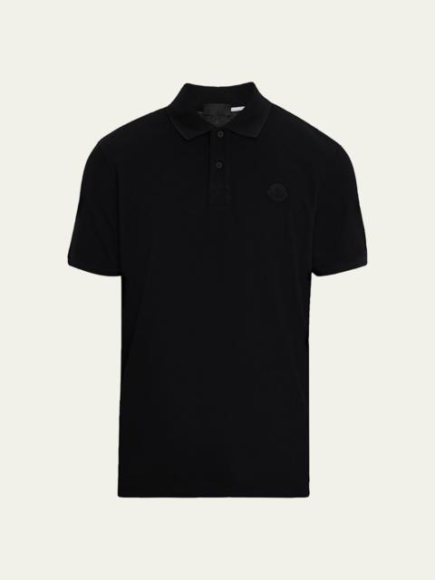 Moncler Men's Cotton Tonal Logo Polo Shirt