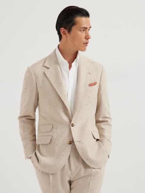 Brunello Cucinelli Wool and cashmere flecked diagonal deconstructed Cavallo blazer