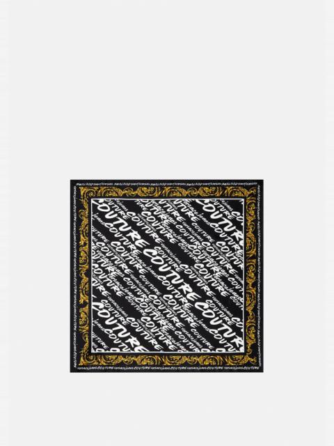 VERSACE JEANS COUTURE Logo Brush Couture Silk Foulard