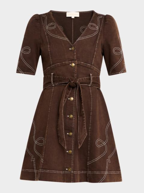 Love the Label Ines Belted Denim Mini Dress