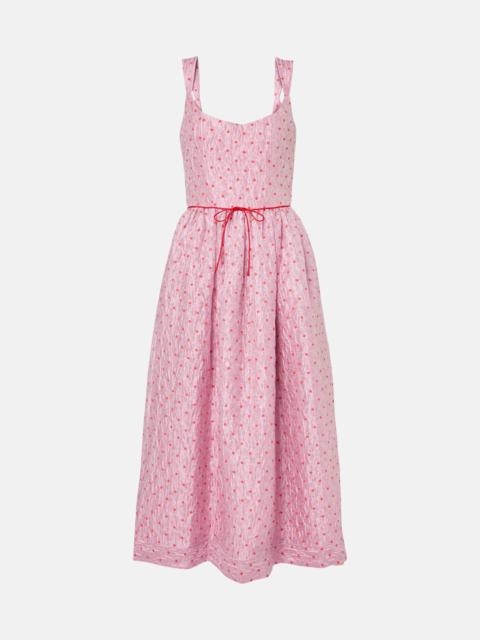 markarian Apple polka-dot corset dress