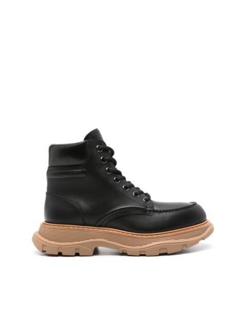 Alexander McQueen 레이스 업 가죽 발목 부츠
