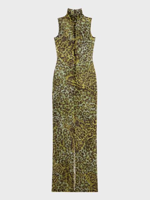 Blumarine LONG PRINTED JERSEY DRESS WITH SLIT