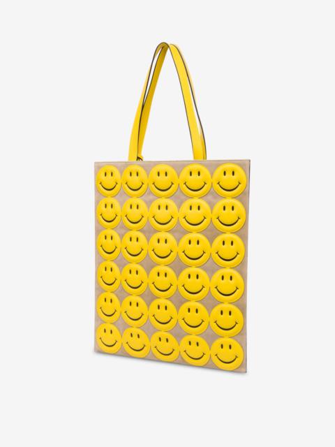 Moschino SHOPPER IN SUEDE ALLOVER SMILEY®