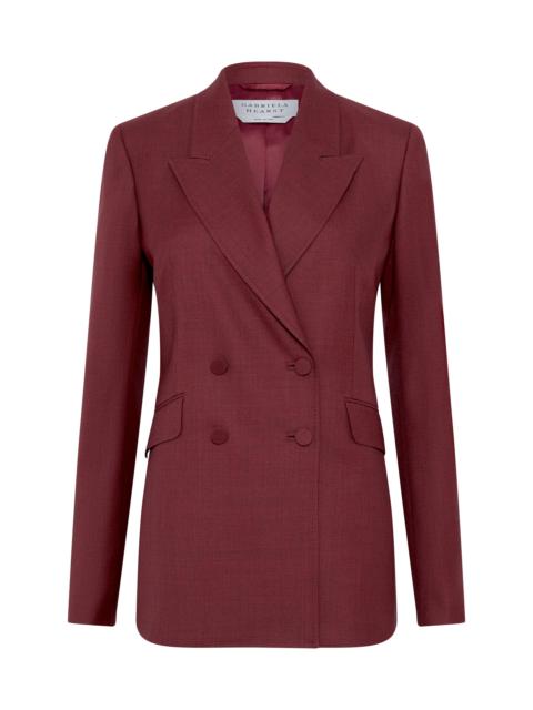 GABRIELA HEARST Angela Blazer in Bordeaux Wool Silk