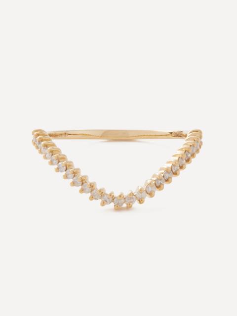 Yvonne Léon 9ct Gold Mini Alliance Vague Diamond Ring