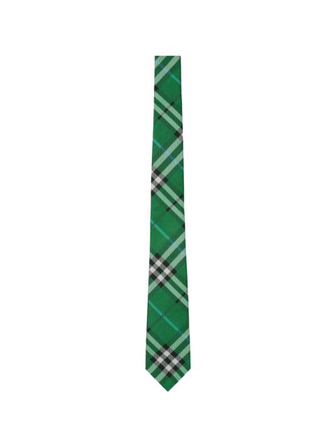Burberry Green Check Silk Tie
