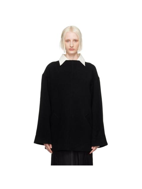 MM6 Maison Margiela Black Boat Neck Sweatshirt
