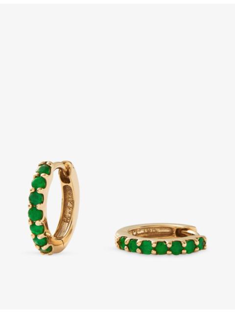 MISSOMA Emerald Huggies 9ct Yellow Gold Hoop Earrings