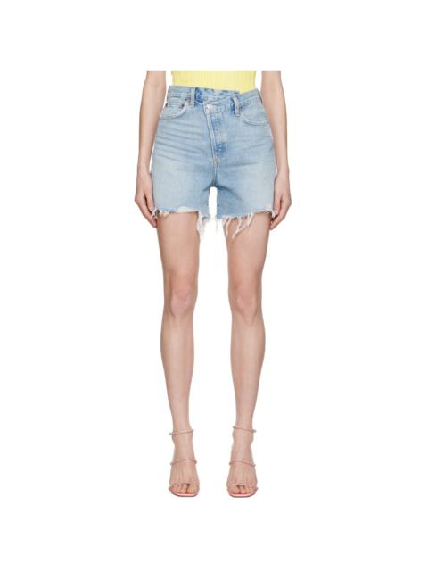 AGOLDE Blue Criss Cross Denim Shorts