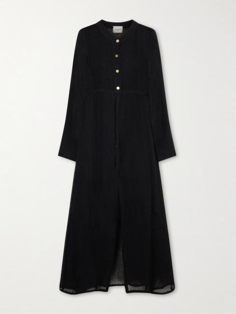LE KASHA Bibag Linen Maxi Dress