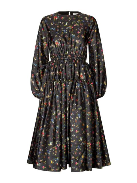 STINE GOYA WAIST TIE RUFFLE MIDI DRESS - MAGNOLIA GARDEN