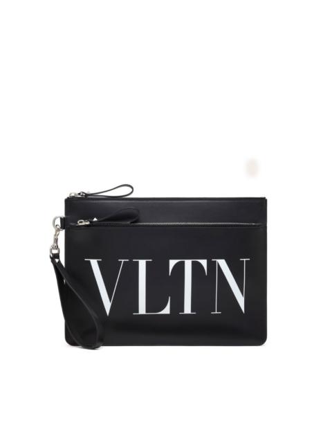 Valentino logo-print clutch bag
