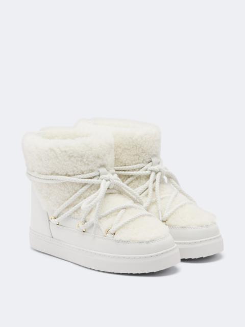INUIKII Curly shearling and leather snow boots