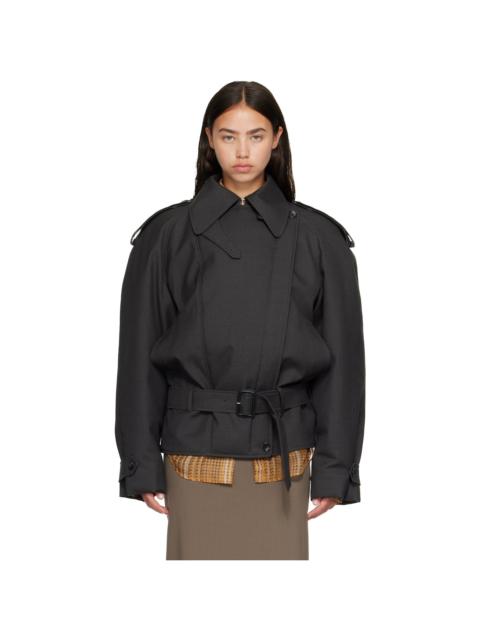 MUGLER Gray Round Jacket