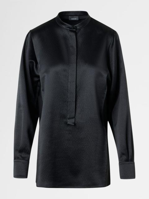 AKRIS Hammered Silk-Wool Button-Down Shirt
