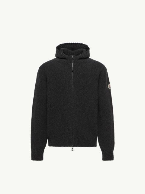 Moncler Bouclé Wool Blend Zip-up Hoodie