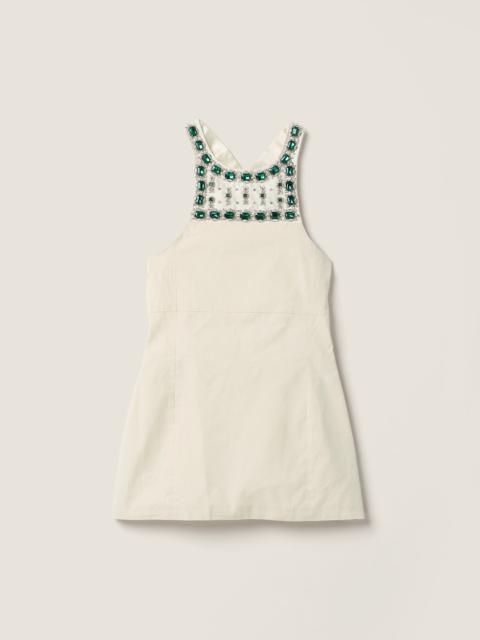 Embellished canvas apron dress
