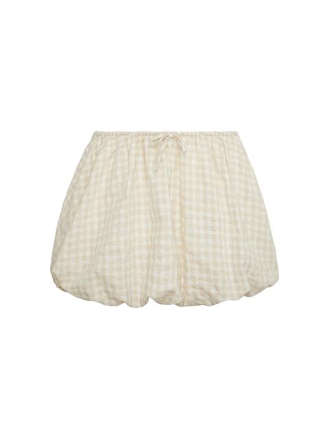 onia Air Linen Bubble Mini Skirt neutral