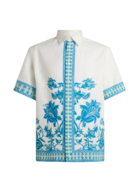 Etro floral geometric linen shirt