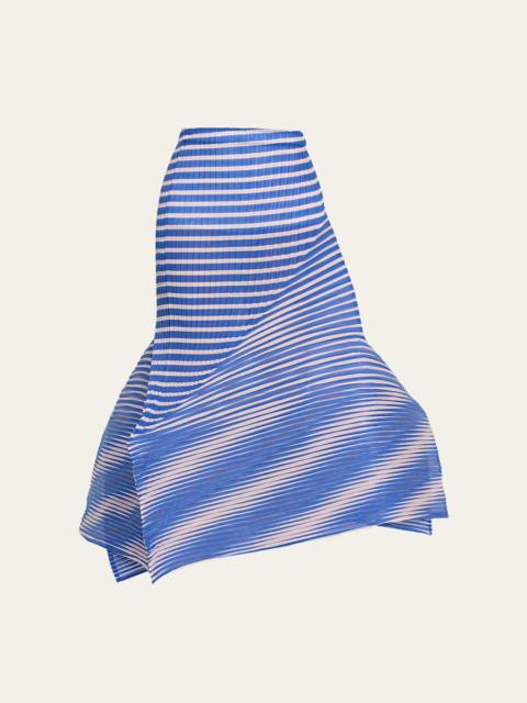 ISSEY MIYAKE Striped Sculpted Midi Skirt