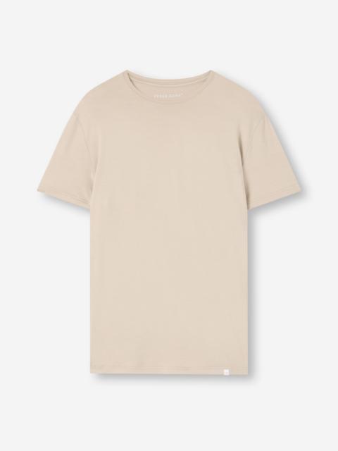 Derek Rose Men's T-Shirt Basel Micro Modal Stretch Light Stone