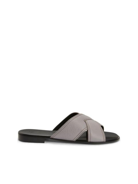 Giuseppe Zanotti Flavio crossover-straps leather slides