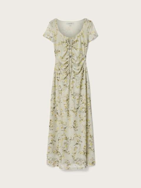 ALLSAINTS GABBY FLORAL PRINT MESH MAXI DRESS