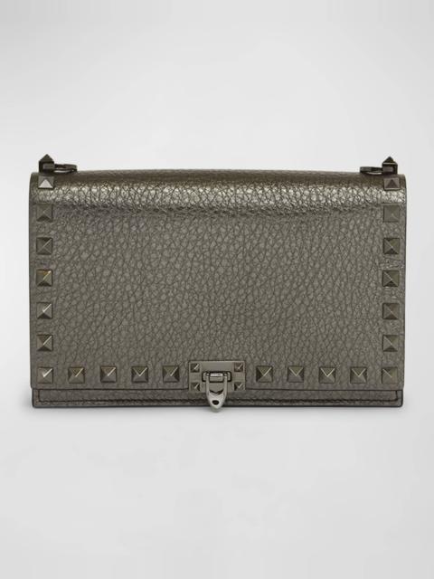 Mini Rockstud Metallic Leather Shoulder Bag