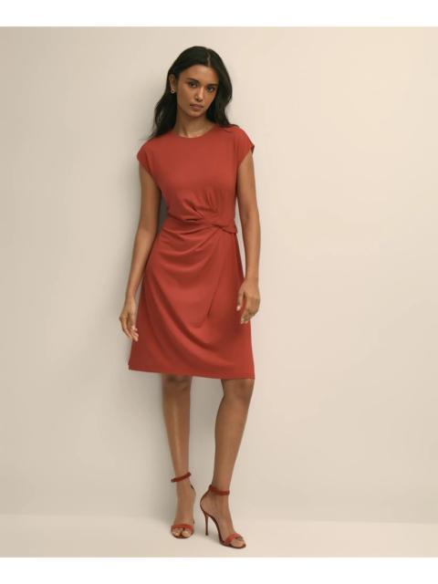 Brooks Brothers Jersey Cap-Sleeve Twisted-Detail Dress