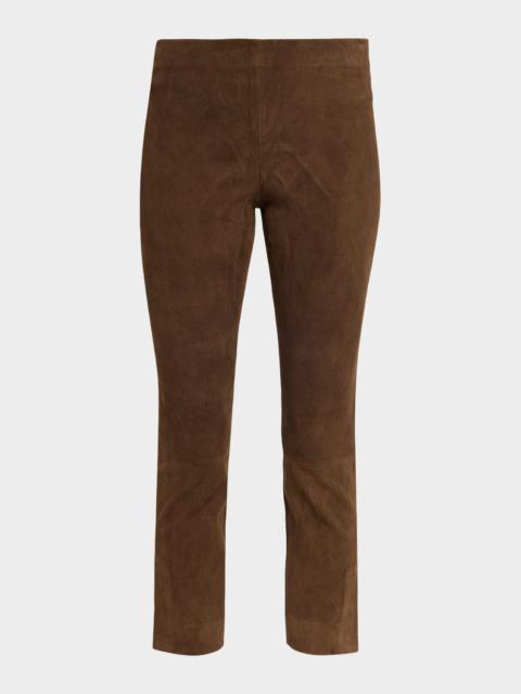 Vince Stretch-Suede Split Hem Crop Pants