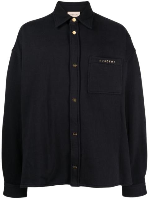 BUSCEMI logo-plaque cotton shirt