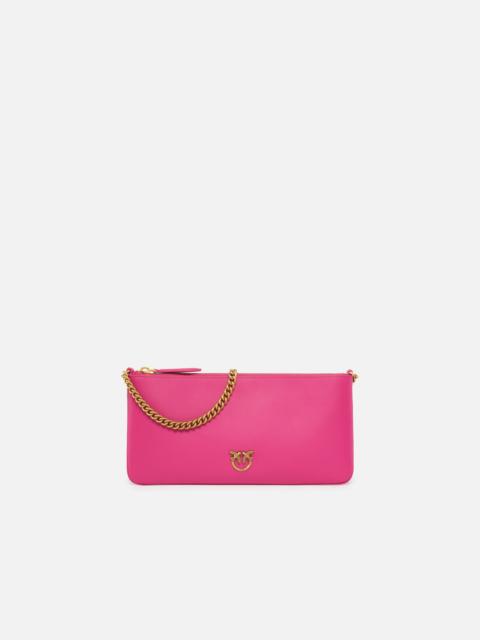 PINKO HORIZONTAL FLAT BAG IN LEATHER