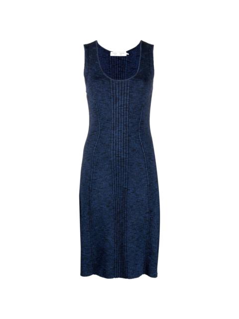 melange ribbed-knit dress