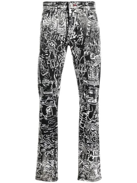 PHILIPP PLEIN all-over graphic-print jeans