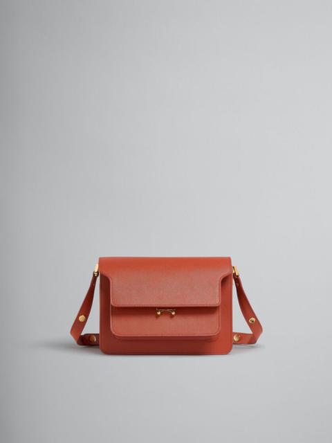 Marni ORANGE SAFFIANO LEATHER MEDIUM TRUNK BAG