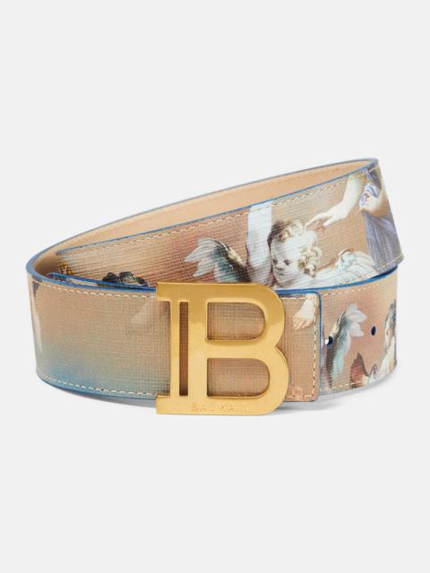 Balmain B-Belt printed leather belt