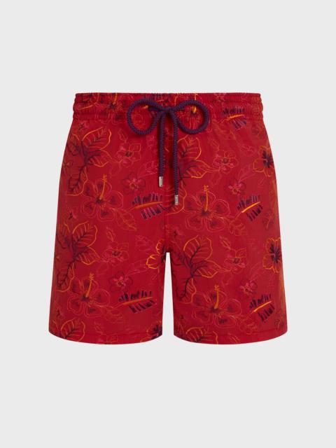 Vilebrequin MEN EMBROIDERED SWIM TRUNKS ISLAND FLOWERS - LIMITED EDITION