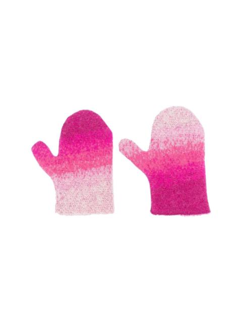 ERL ombré-effect knitted mittens