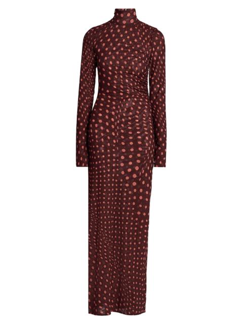 Stella McCartney Women's Polka Dot Mesh Maxi Dress - Burgundy Pink