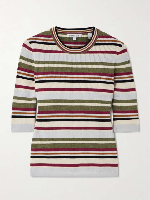 Kavya striped ribbed-knit sweater