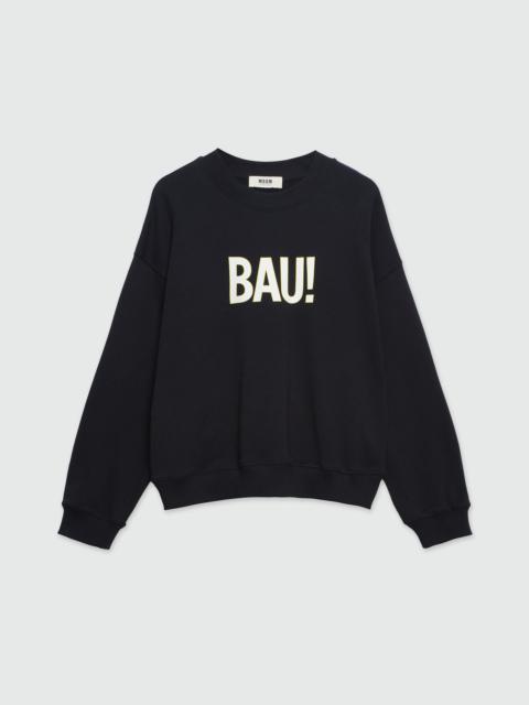 Black organic cotton sweatshirt with "WOW!" quotes