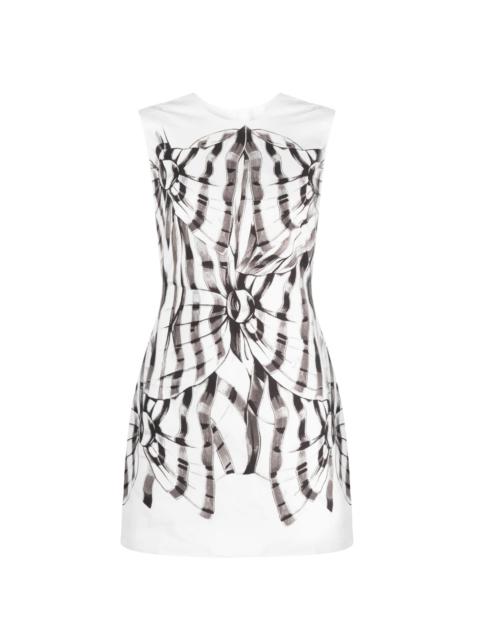 abstract-print fitted dress