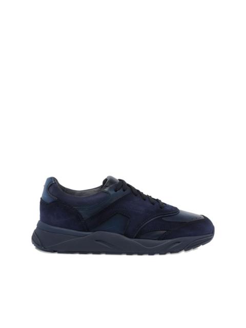 Santoni suede paneled sneakers