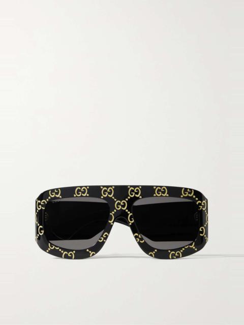 GUCCI Oversized D-frame acetate sunglasses