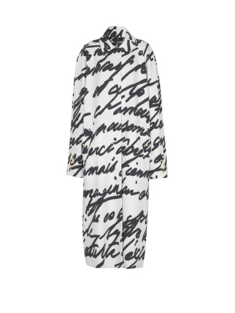 Balmain Long reversible coat with "Love Letter" print