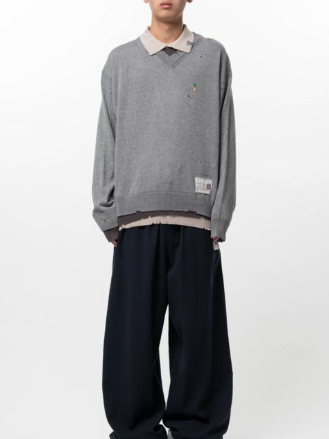 Maison MIHARAYASUHIRO Triple Layered Knit Polo Sweater